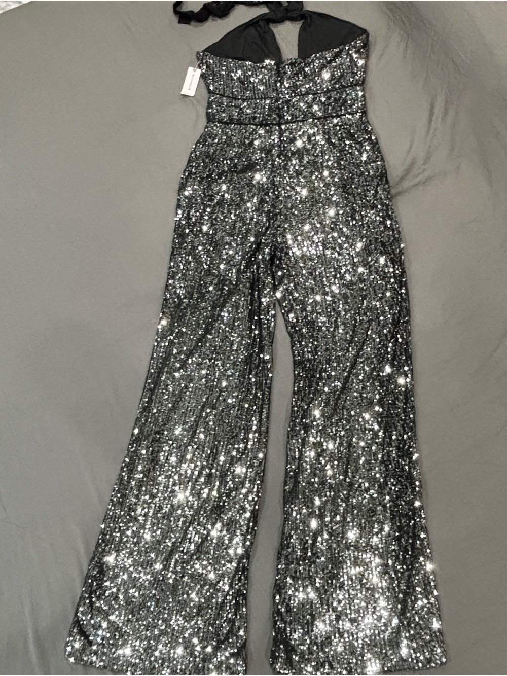 Anthropologie Women’s Sequin Halter Wide-Leg Jumpsuit - Picture 3 of 7